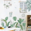 Tropical Plant Leaves Wall Sticker Home Decor Childrens Room Nordic Rainforest Green Plants Window Wall Decal Adhesive