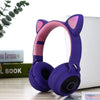 LED Cat Ear Noise Cancelling Headphones Bluetooth 5.0 Headset With Mic